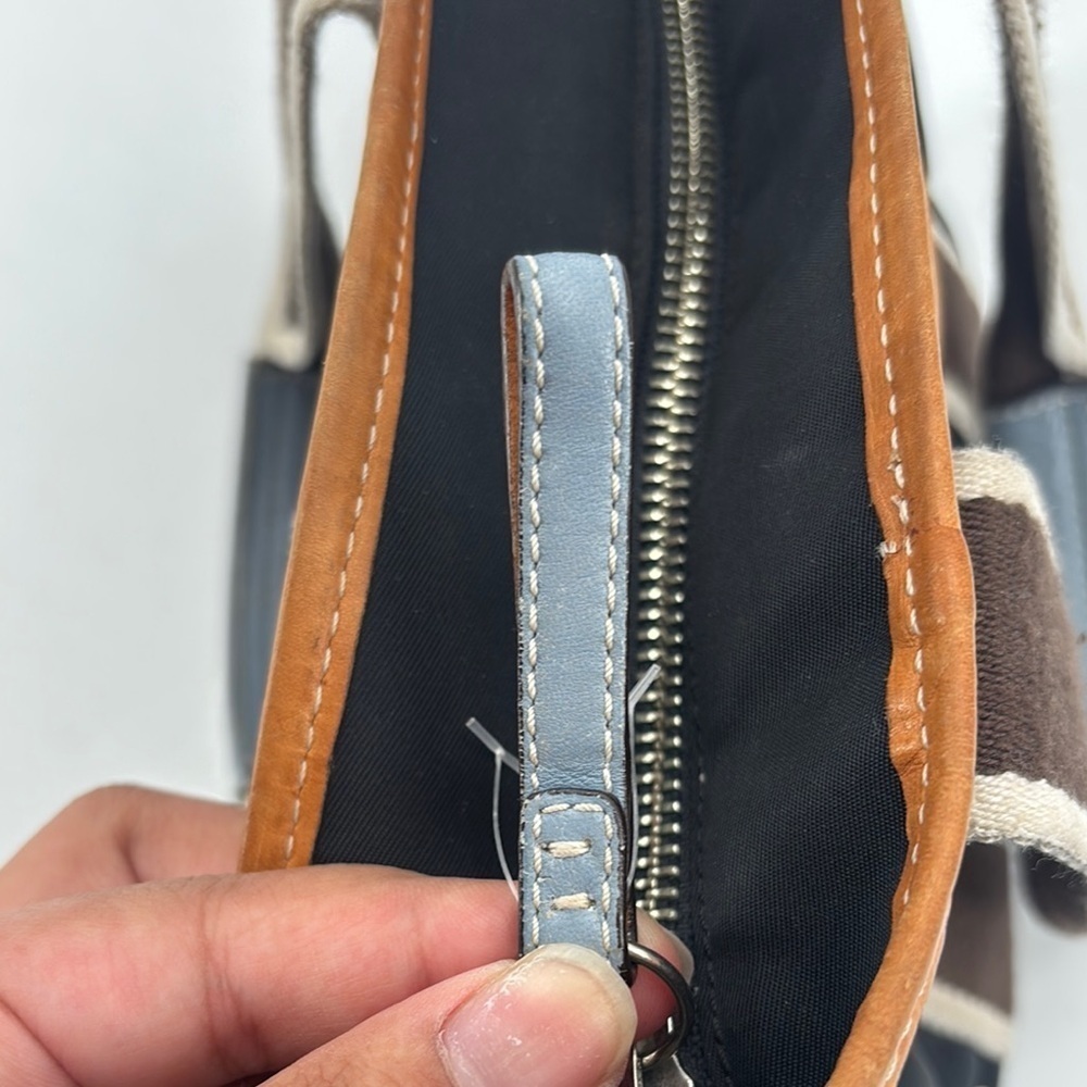 Vintage coach mini tote with zipper plastic lined - Picture 4 of 12